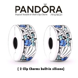 PANDORA Tropical Starfish & Shell Clip Charms (2 charms in one box)